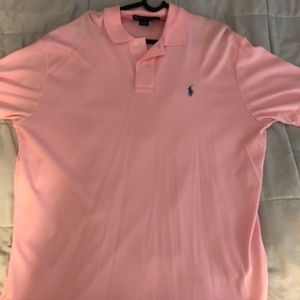 Pink Ralph Lauren polo shirt. Size Large.